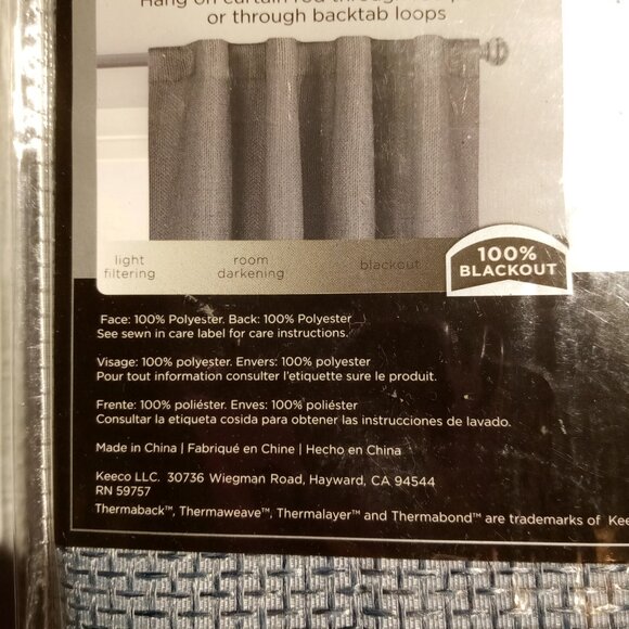 Eclipse Walken Solid Absolute Zero 100% Blackout Rod Pocket Single Window Panel - Picture 6 of 8